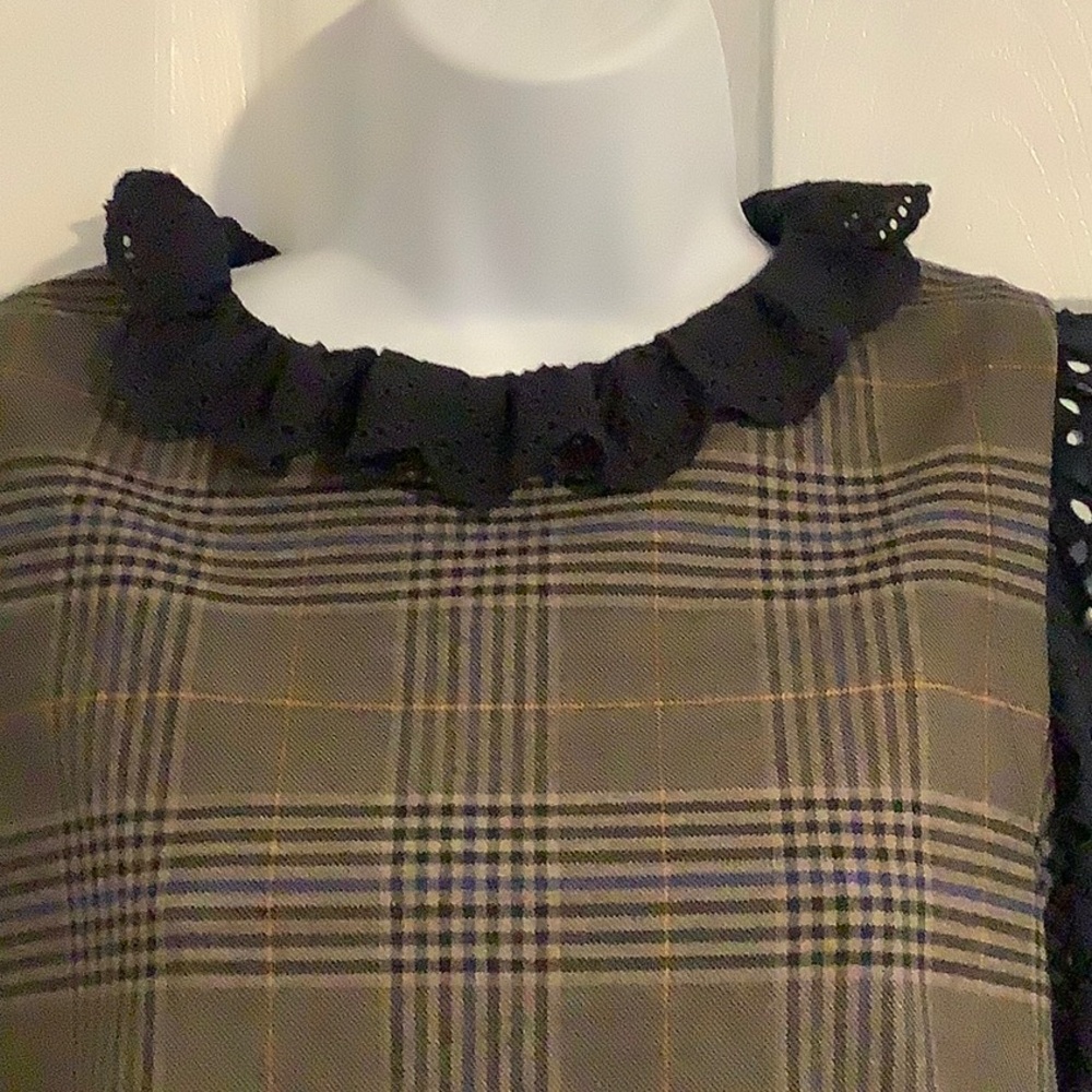 SEA Women’s Plaid/Navy Whimsigoth Y2K Preppy Academia School Girl Fall Dress - Picture 2 of 8
